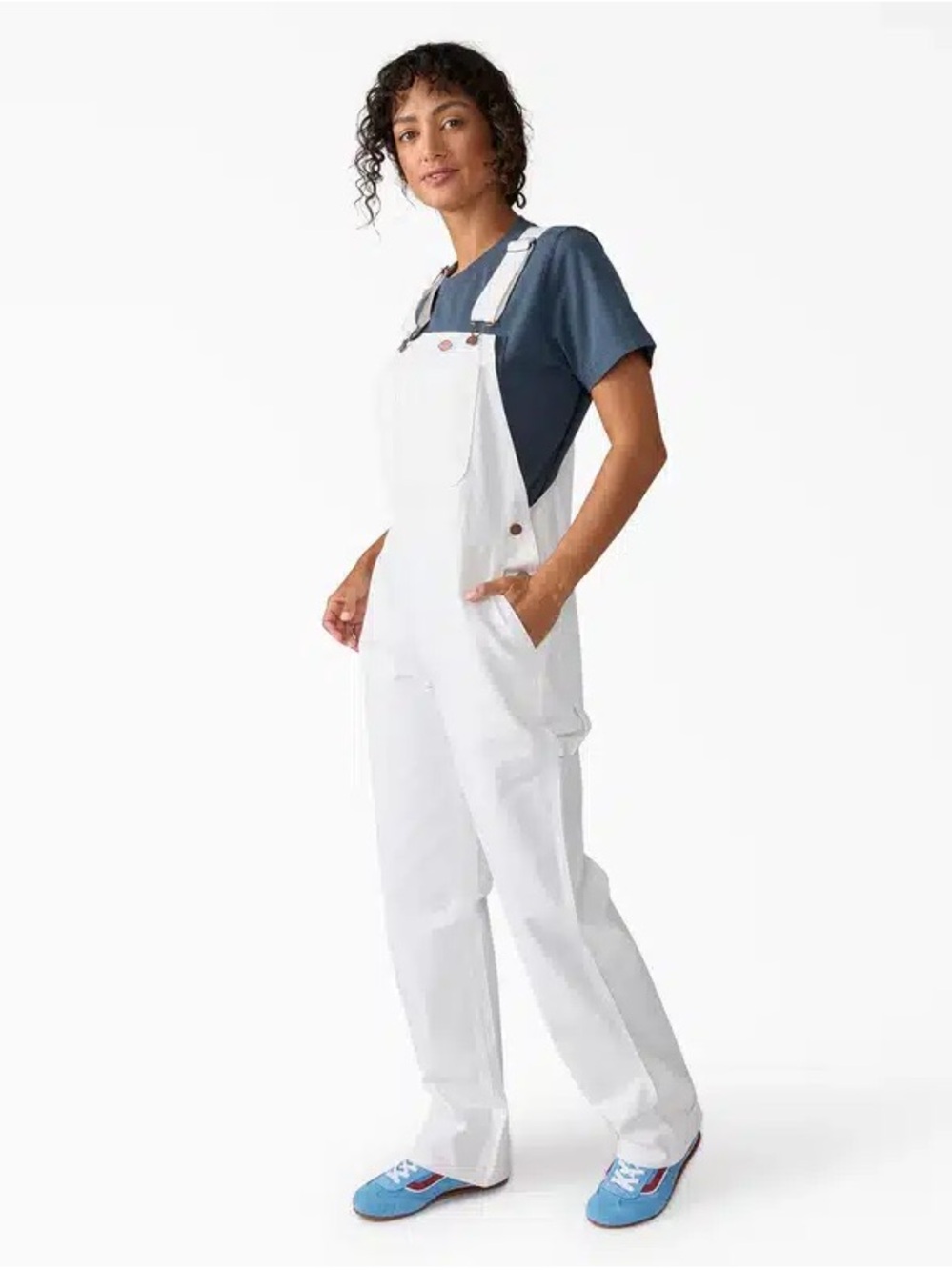 Dickies Bib Relaxed Straight Overalls - White S